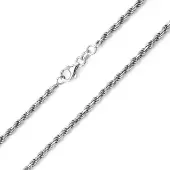 Cavill - 925 Sterling Zilveren Ketting - 45 cm - Gedraaide Touwketting - Elegante Handgemaakte Ketting met Karabijnsluiting - Tijdloos & Hoogglans