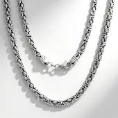 Cavill - Zilveren Ketting - 925 Sterling Zilver - Rhodium Plating - 50 cm - Elegant Filigraan Patroon - Stevige Karabijnsluiting