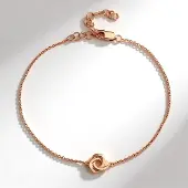 Cavill - Armband Dames - 925 Sterling Zilver - 18K Roségoud Verguld - Verstelbaar 19-23 cm - Modern Fijn Schakelarmband - Elegant Knoop Design