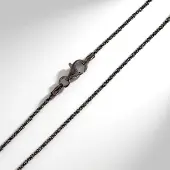 Cavill - Zilveren ketting 925 Sterling zilver - zwarte ruthenium finish - 45 cm - Criss-cross gevlochten collier - Modern dames sieraad