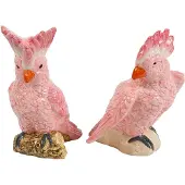 Countryfield decoratie vogel papegaai roze keramiek 18x16x24cm.