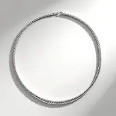 Cavill - Zilveren Ketting 925 Sterling Zilver Gerhodineerd - 45 cm - Gevlochten Stijlvolle Halsketting voor Dames en Heren - Duurzaam & Comfortabel