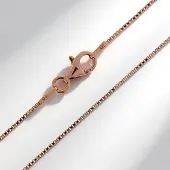 Cavill - Zilveren Ketting van 925 Sterling Zilver met Rosé Verguld - 90 cm Venetiaanse Ketting - Elegant Minimalistisch Dames Sieraad