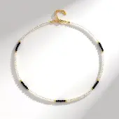 Cavill - Elegante Dames Halsketting - 925 Sterling Zilver - Zwart & Regenboog Spinel 6,6 ct & Maansteen 39,3 ct - Verstelbaar - Gouden Hematiet Accent