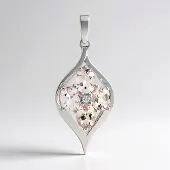 Cavill - Hanger Zilver 925 Sterling - 1,02 ct Morganiet Mozambique + 0,034 ct Zirkoon Tanzania - Elegant Filigraan Blad Design - Luxe Dames Sieraad