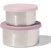 HEMA Snackboxen Rvs Roze - 2 Stuks (donkerroze)