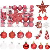 vidaXL 108-delige Kerstballenset rood en wit