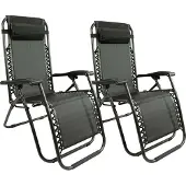 MaxxGarden Opvouwbare Tuinstoel - 2 Stuks - Ligstoel Tuin - Relaxstoel Verstelbaar - Inklapbaar - Zero Gravity - Zwart