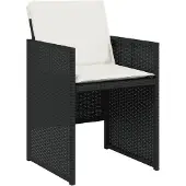 vidaXL 7-delige Tuinset met kussens poly rattan zwart