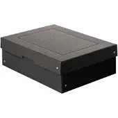 Falken Archiefdoos PURE Box Zwart A4, voor maximaal 1250 vel, met etiketveld, L 320 x B 240 x vulhoogte 100 mm, Blaue Engel, FSC karton, zwart
