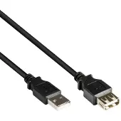GOOD CONNECTIONS USB naar USB verlengkabel - USB2.0 - tot 0,5A / zwart - 0,15 meter