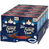 Felix Soup Vlees Selectie - Kattenvoer Natvoer - Rund Kip Lam - 48 x 48 g