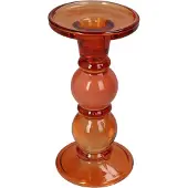 HD Collection Kaarsenhouder Glas Oranje 9x9x17,5cm