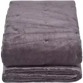 Homescapes Gewatteerde fluwelen deken donkergrijs – sprei van katoenfluweel , 150 x 200 cm