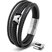 SERASAR Manchetarmband Heren [Flake] - Zilver 20cm - Inclusief Sieraden Geschenkdoos