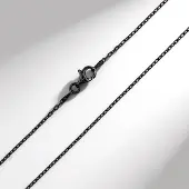 Cavill - 925 Sterling Zilveren Ankerketting - 80 cm - Ruthenium Plating - Zwart Glanzend - Lichtgewicht Moderne Ketting
