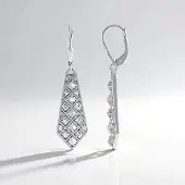 Cavill - 925 Sterling Zilver Oorbellen - Blauwe Maansteen 0,9ct & Zirkonen 0,87ct - Rhodium Verguld - Elegant Ladder Design - Handgemaakt - Dames