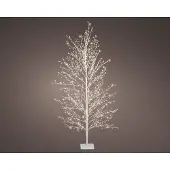 Lumineo Warm wit 1350 Micro-LED verlichte boom pvc wit H 150 cm