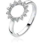 Zinzi zilveren ring zon wit ZIR1883