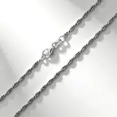 Cavill - Zilveren Ketting - 925 Sterling Zilver - Massief Singapore - 45 cm - Elegante Lichtgewicht Ketting met Karabijnsluiting voor Dames