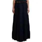 Superdry Dames Marineblauwe gelaagde maxi rok (XS), Casual, Katoen W7210412A