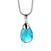 Zinzi zilveren hanger peervorm turquoise ZIH1171T
