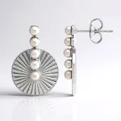 Cavill - Zilveren Zoetwaterkweekparels Oorbellen - 925 Sterling Zilver Gerhodineerd - Monosono Collection - Elegante Ronde Parels 21 mm