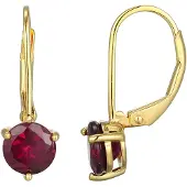 Cavill - Zilveren Oorbellen met Rhodoliet 1,575 ct - 925 Sterling Zilver - Goud Verguld - Ronde Edelsteen Mozambique - Luxe & Elegante Oorbellen