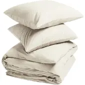 Yumeko Dekbedovertrek set Percal Katoen 200x200 Beige - Eco, Bio & Fairtrade
