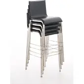 CLP barkruk Avola, leder, plat model E78, roestvrijstalen frame | Kleur: grijs