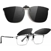 INF Gepolariseerde Clip-on Zonnebril - voor Autorijden & Buiten Black+Grey