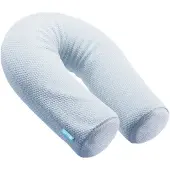 Cloudpillo Nest Lichaamskussen – 150 x 20 cm – Blauw – Verstelbare Memory Foam Vulling – Zwangerschaps- & Voedingskussen – Verkoelend – Geschikt voor Zij-, Rug- en Buikslapers – Ergonomisch