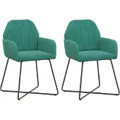 vidaXL Eetstoelen 2 st fluweel Turquoise 55 x 50 x 84 cm
