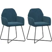 vidaXL Eetstoelen 2 st fluweel Blauw 55 x 50 x 84 cm