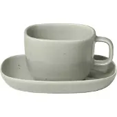 Blomus Koffiekop & Schotel Vahlo Mirage Gray 200 ml (Set van 2)