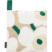 Marimekko Pieni Unikko pannenlap 21,5x21,5 cm Sand-white-hay-emerald