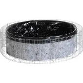 Bellissa model 5258 gabion hoogvijver complete set - 146 x 146 x 40 cm - 490 l - verzinkt staal met vijverfolie