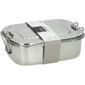 Free and Easy lunchbox RVS broodtrommel 18x13x6,8cm zilver duurzaam.