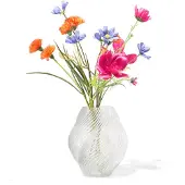 HEMA Vaas ⌀8x21cm Twist Retro Transparant (transparant)