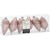 Décoris Dennenappel kerst ornament | | 6 stuks (Roze)