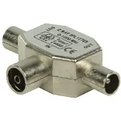 Valueline Coax splitter - (Vrouwelijk naar 2 x mannelijk)