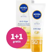 Nivea 1+1 Gratis: Anti-age Q10 Zonnebrand Gezicht Spf 50 50 Ml