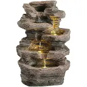 Décoris Tuinfontein | | Waterval | 21 x 27 x 39 cm (Led, Bruin)