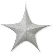 Décoris Kerstster | Ø 135 cm (5-punts, Binnen, Zilver)