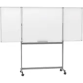 MAUL Verrijdbaar whiteboard vouwbord MAULstandard, wit geplastificeerd, magnetisch, 2 panelen, B 1500 x H 1000 mm