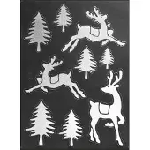 Peha Raamstickers kerst | | 9 stuks (Rendieren, Dennenbomen)