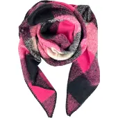 Kumixi Sjaal 'Karo' fuchsia / zwart / offwhite
