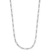The Jewelry Collection Zilver Gerhodineerde Collier figaro 2 1333675 50 cm