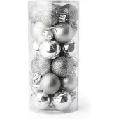ECarla Kerstballenset 24 stuks - 2.5 cm - Zilver