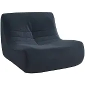 Sweeek Fauteuil waterafstotend velours 1 zitplaats Donkerblauw